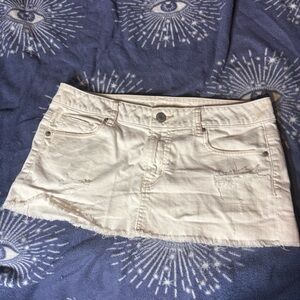 American Eagle Outfitters White Distressed Mini Skirt